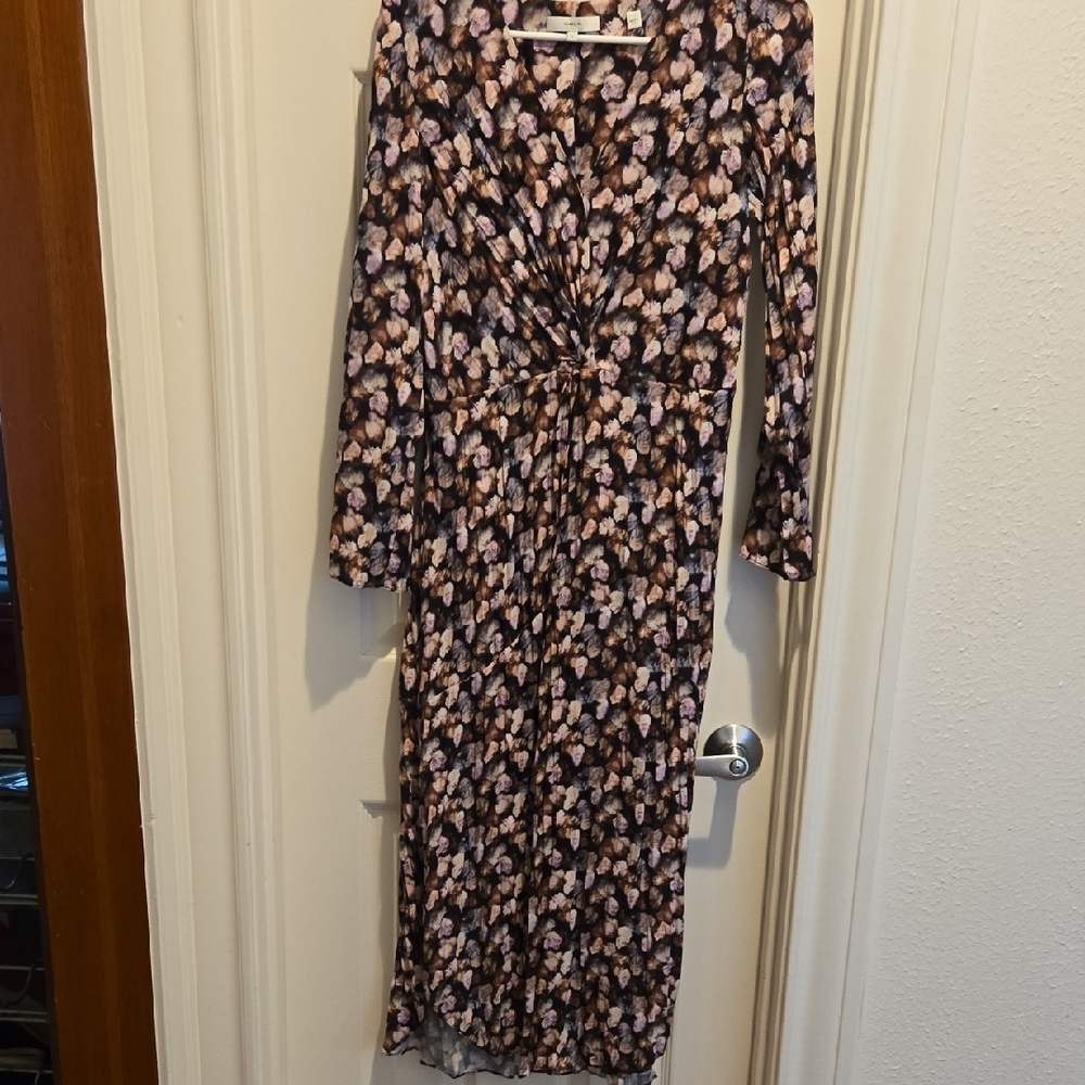 Vince Multicolor Floral Long Sleeve Dress
